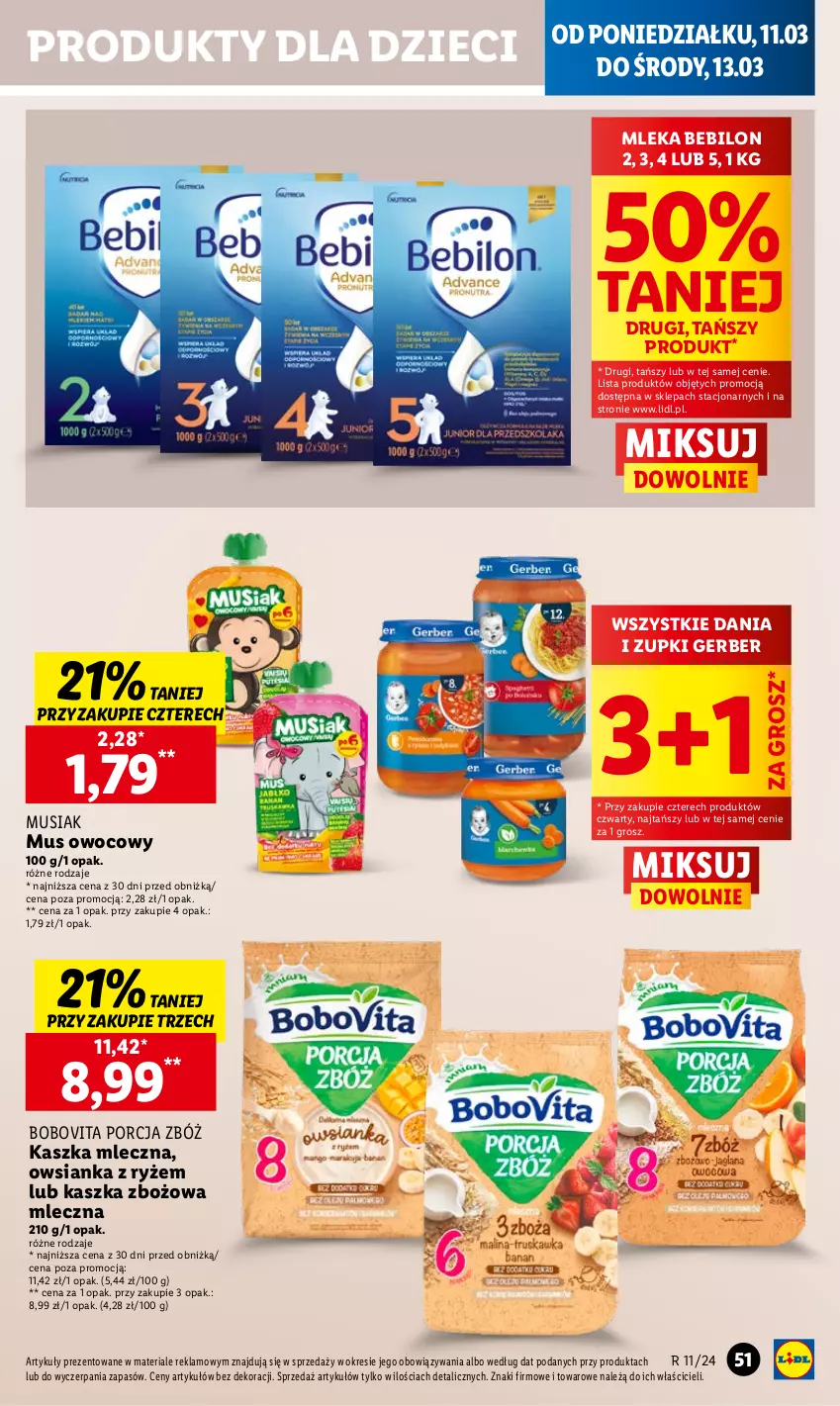 Gazetka promocyjna Lidl - GAZETKA - ważna 11.03 do 13.03.2024 - strona 59 - produkty: BEBILON, BoboVita, Dzieci, Gerber, Mus, Owsianka, Por, Ryż