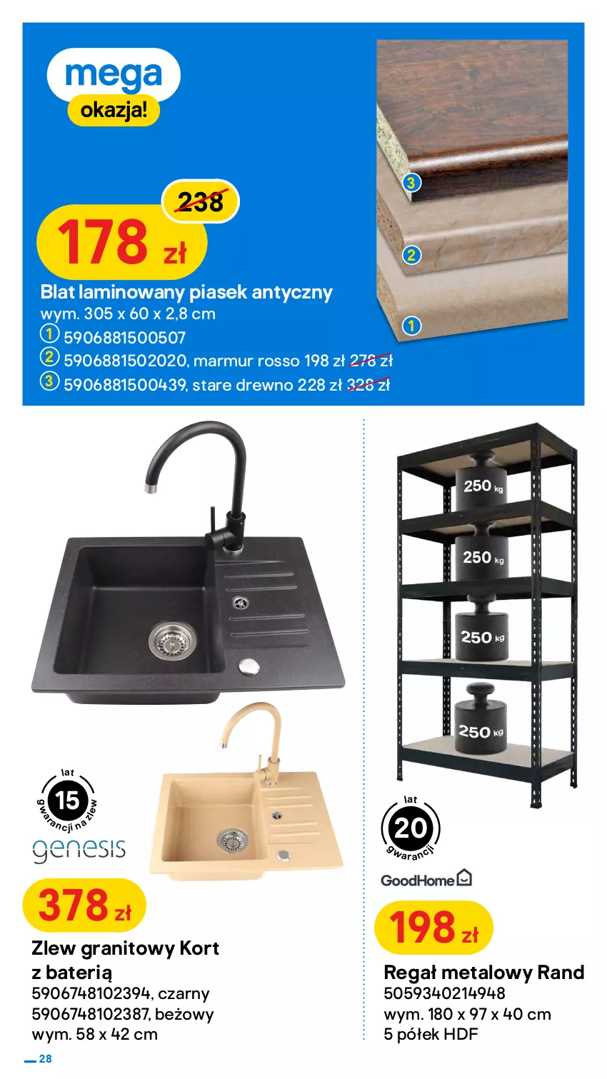 Gazetka promocyjna Castorama - ważna 20.04 do 03.05.2022 - strona 28 - produkty: Astor, Dulux, Fa, Gra, Kuchnia, Por, Rama, Regał, Regał metalowy, Zlew