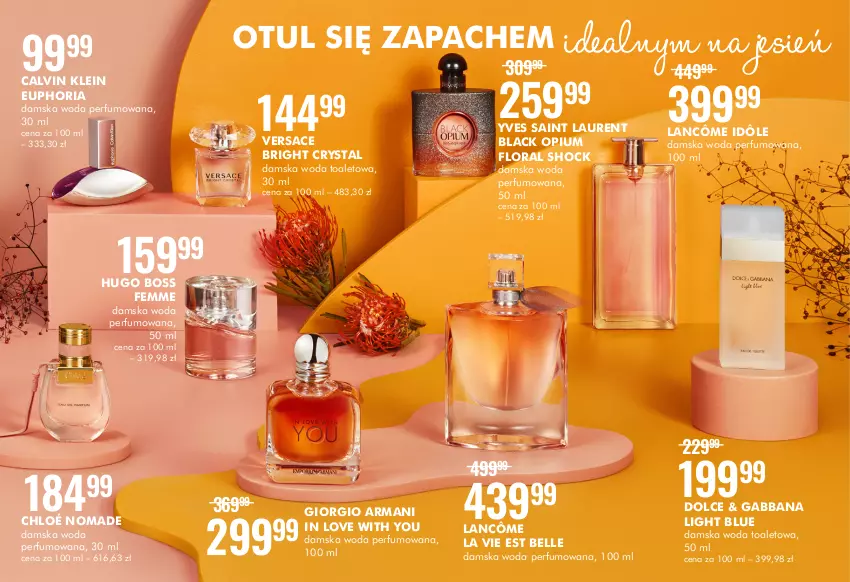 Gazetka promocyjna Super Pharm - Gazetka - ważna 16.09 do 10.10.2021 - strona 3 - produkty: Bell, Calvin Klein, Chloé, Flora, Giorgio Armani, Hugo Boss, Lack, Lancôme, Laur, Perfum, Versace, Woda, Woda perfumowana, Woda toaletowa, Yves Saint Laurent