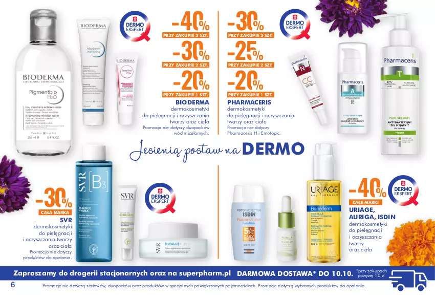 Gazetka promocyjna Super Pharm - Gazetka - ważna 16.09 do 10.10.2021 - strona 6 - produkty: Acer, Bioderma, Kosmetyki do pielęgnacji, Pharmaceris, SVR, Top