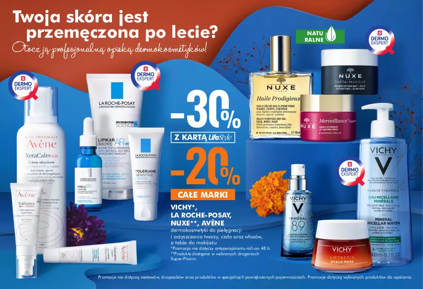 Gazetka promocyjna Super Pharm - Gazetka - ważna 16.09 do 10.10.2021 - strona 7 - produkty: Antyperspirant, Avène, Kosmetyki do pielęgnacji, La Roche-Posay, Makijaż, Nuxe, Vichy