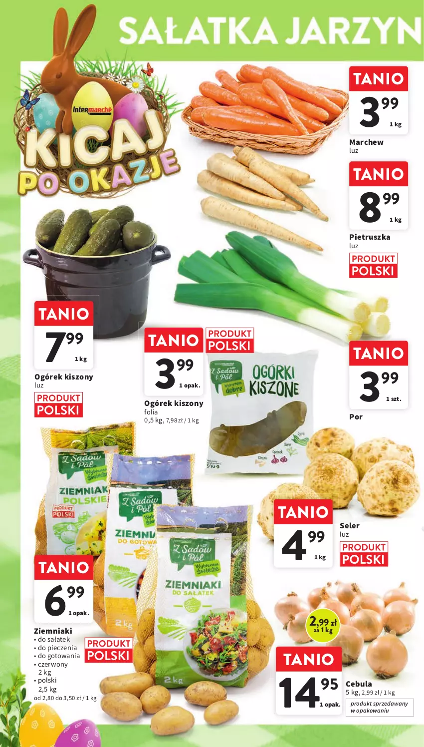 Gazetka promocyjna Intermarche - Gazetka Intermarche - ważna 26.03 do 30.03.2024 - strona 12 - produkty: Cebula, Ogórek, Piec, Pietruszka, Por, Sałat, Ziemniaki