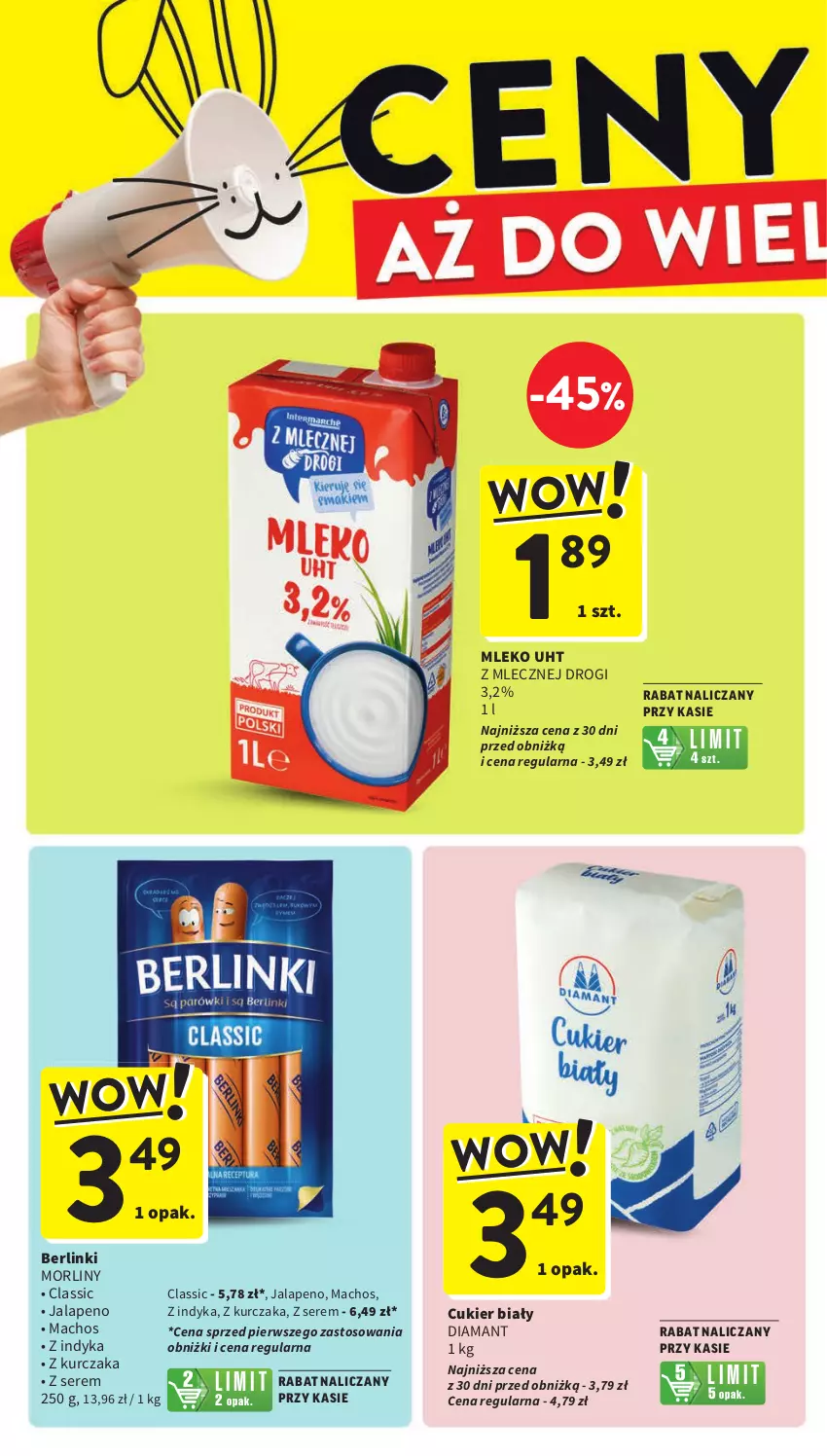 Gazetka promocyjna Intermarche - Gazetka Intermarche - ważna 26.03 do 30.03.2024 - strona 2 - produkty: Berlinki, Cukier, Diamant, Kurczak, Mleko, Morliny, Ser