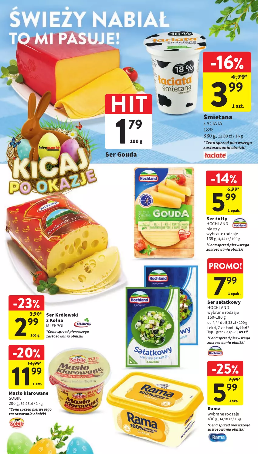 Gazetka promocyjna Intermarche - Gazetka Intermarche - ważna 26.03 do 30.03.2024 - strona 34 - produkty: Gouda, Hochland, Królewski, Masło, Masło klarowane, Rama, Sałat, Ser