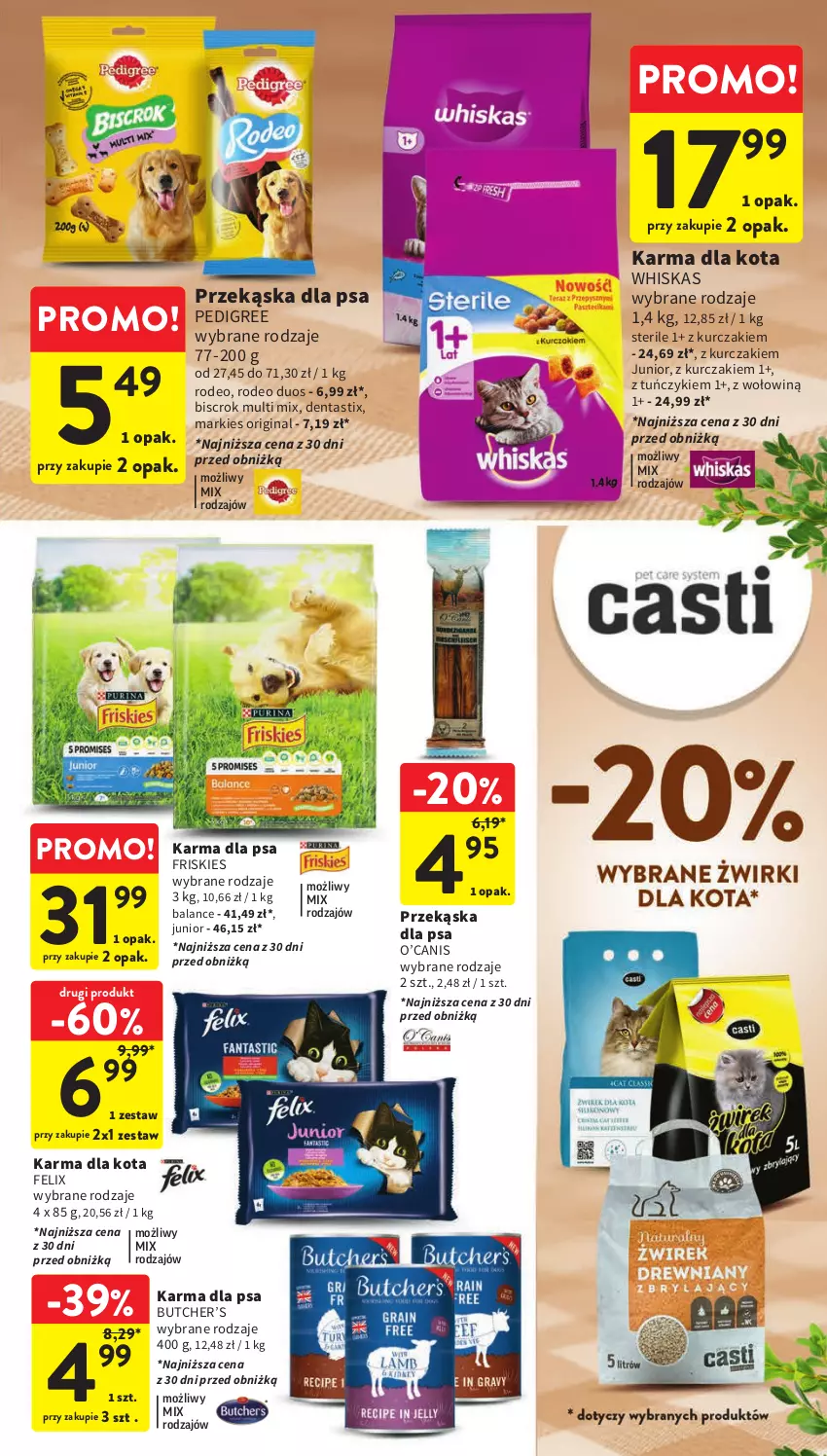 Gazetka promocyjna Intermarche - Gazetka Intermarche - ważna 26.03 do 30.03.2024 - strona 41 - produkty: Felix, Friskies, Gin, Kurczak, Pedigree, Tuńczyk, Whiskas