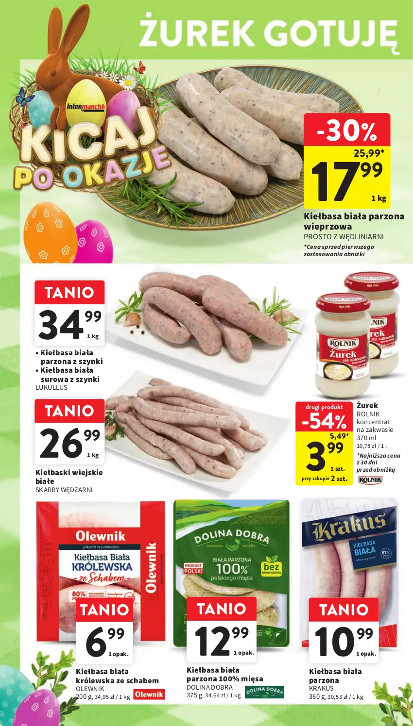 Gazetka promocyjna Intermarche - Gazetka Intermarche - ważna 26.03 do 30.03.2024 - strona 8 - produkty: Kiełbasa, Kiełbasa biała, Krakus, Olewnik, Rolnik