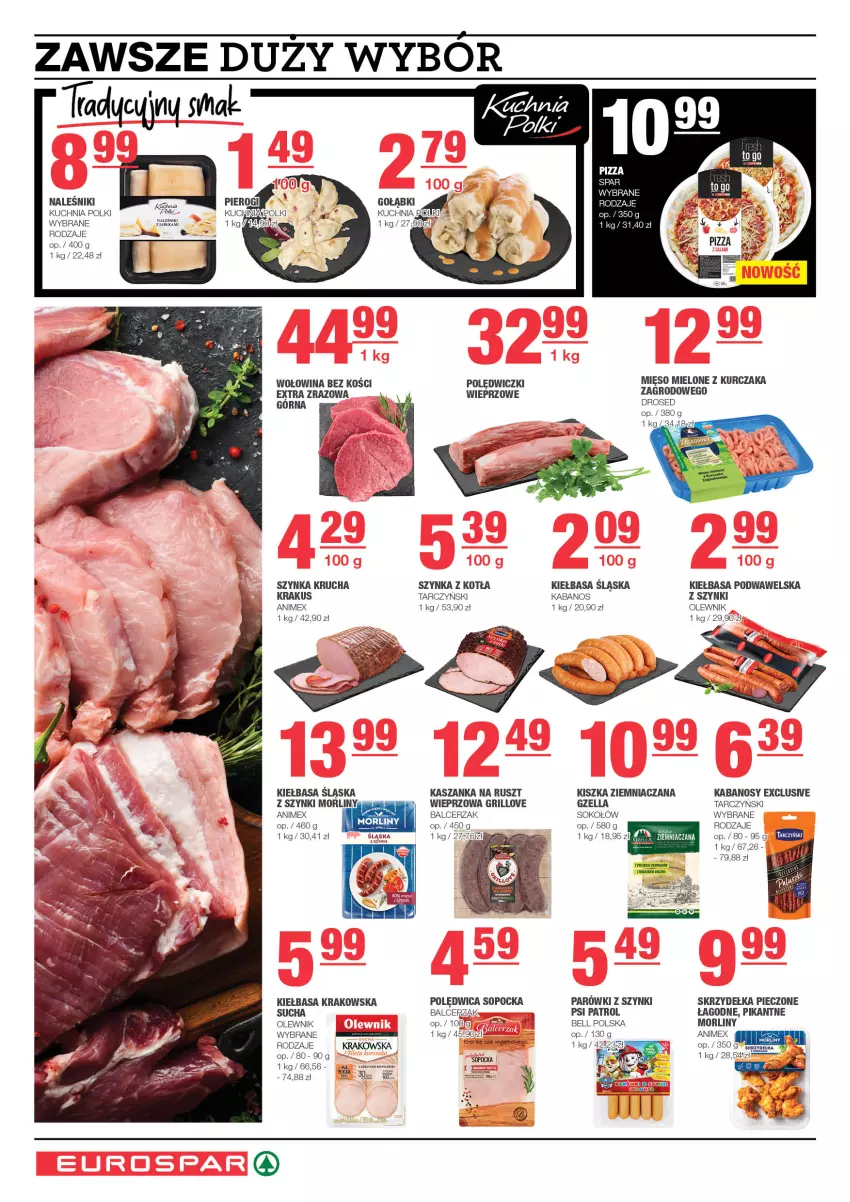 Gazetka promocyjna Spar - EuroSpar - ważna 19.05 do 29.05.2024 - strona 4 - produkty: Bell, Grill, Jabłka, Kabanos, Kasza, Kaszanka, Kiełbasa, Kiełbasa krakowska, Kiełbasa podwawelska, Kiełbasa śląska, Krakus, Kuchnia, Kurczak, Mięso, Mięso mielone, Morliny, Naleśniki, Olewnik, Piec, Pierogi, Polędwica, Psi Patrol, Rolki, Skrzydełka pieczone, Sok, Sokołów, Szynka, Tarczyński, Wawel, Wołowina, Wołowina bez kości