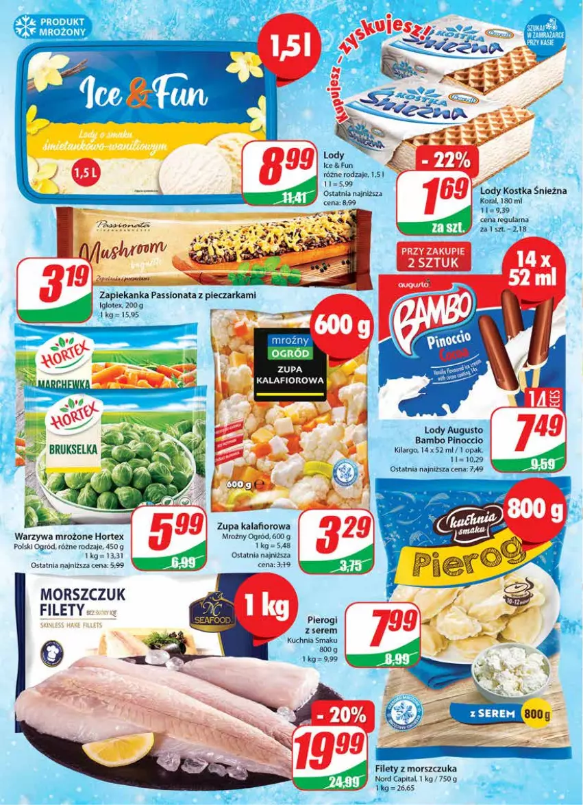 Gazetka promocyjna Dino - Gazetka - ważna 04.01 do 10.01.2023 - strona 10 - produkty: Hortex, Kalafior, Kuchnia, Lody, Ogród, Piec, Pieczarka, Pierogi, Por, Ser, Warzywa, Zupa, Zupa kalafiorowa