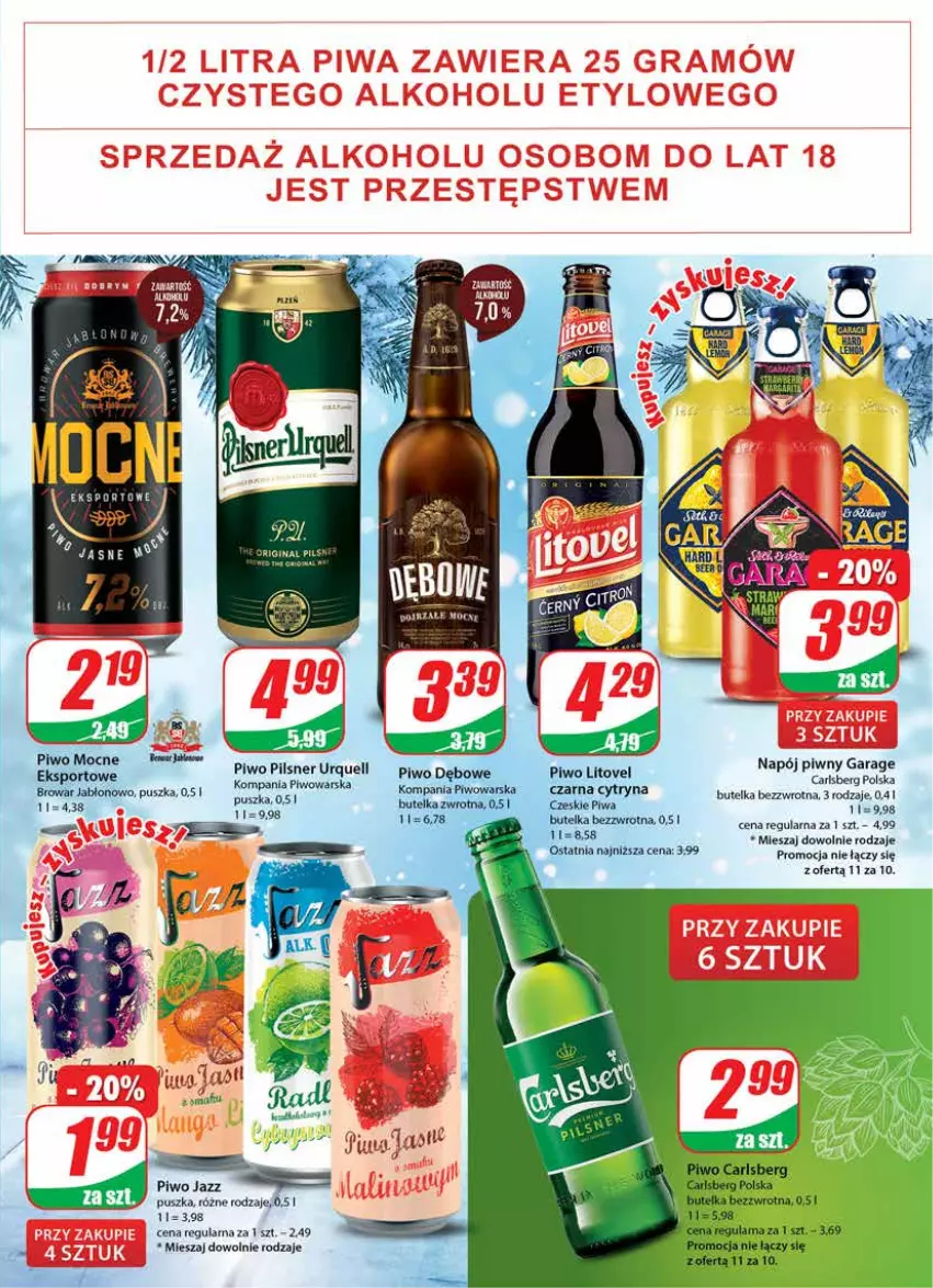 Gazetka promocyjna Dino - Gazetka - ważna 04.01 do 10.01.2023 - strona 17 - produkty: Carlsberg, Napój, Pilsner Urquell, Piwo