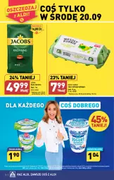 Gazetka promocyjna Aldi - Pełna oferta - Gazetka - ważna od 23.09 do 23.09.2023 - strona 16 - produkty: Jogurt naturalny, Kawa ziarnista, Mleczna Rzeka, Zott, Jaja, Jogurt, Kawa, Jacobs, Jaja z wolnego wybiegu