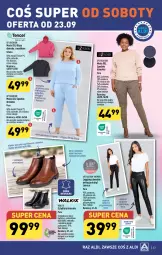 Gazetka promocyjna Aldi - Pełna oferta - Gazetka - ważna od 23.09 do 23.09.2023 - strona 33 - produkty: Gin, Sztyblety, Dres, Moda, Legginsy, Spodnie, Bluza, Spodnie dresowe, Fa