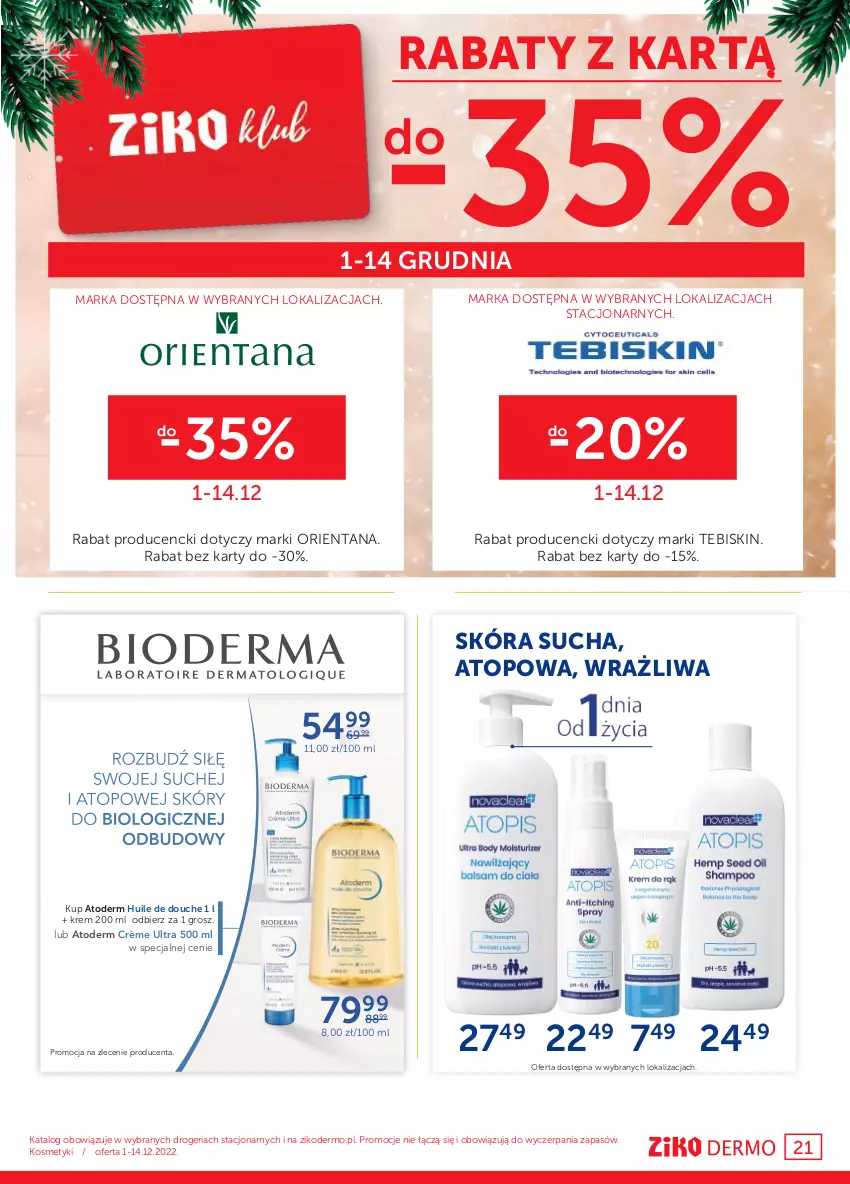 Gazetka promocyjna Ziko - Gazetka Ziko Dermo - ważna 01.12 do 14.12.2022 - strona 21 - produkty: Atoderm, Top