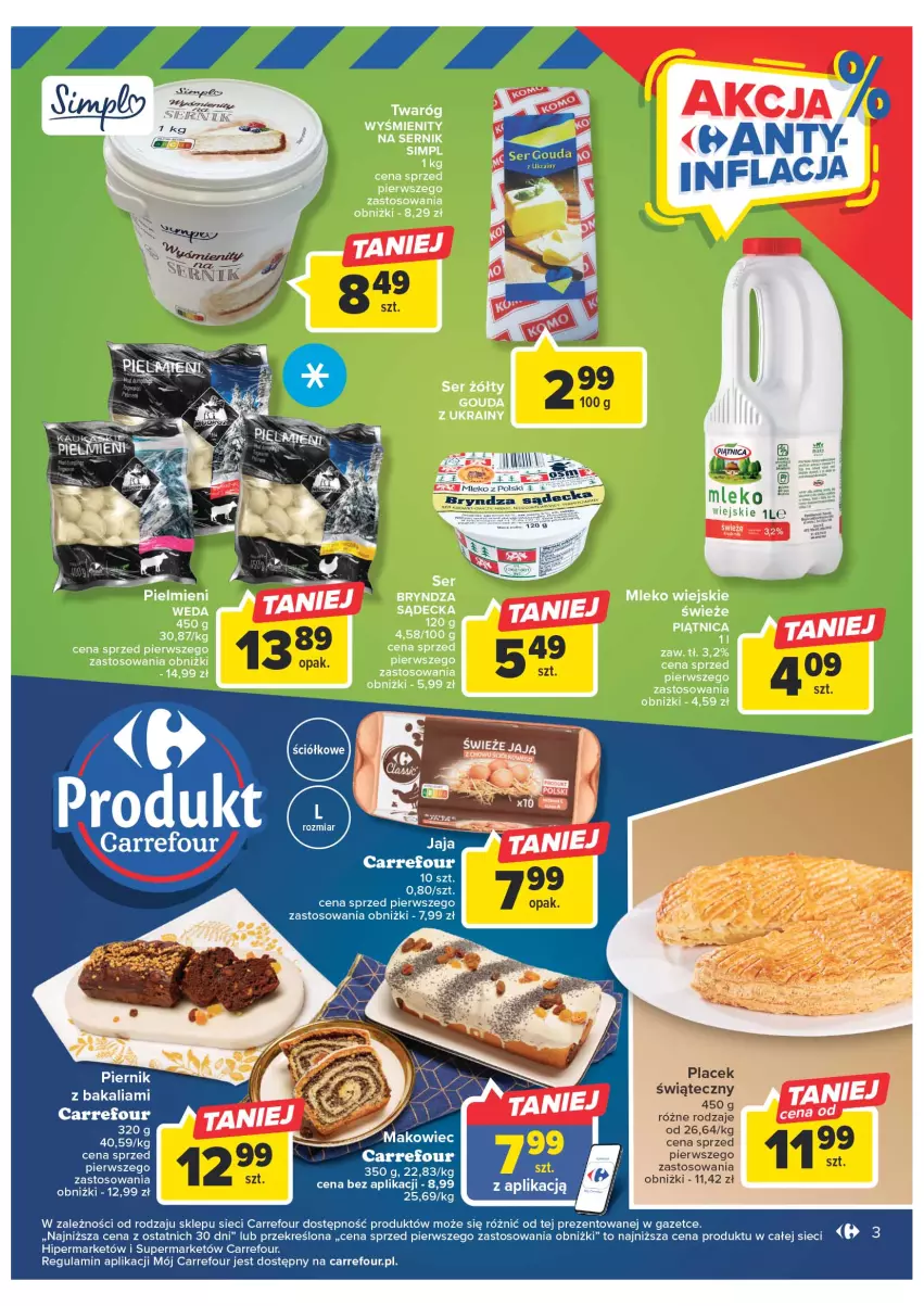 Gazetka promocyjna Carrefour - Gazetka Targ świeżości - ważna 02.01 do 07.01.2023 - strona 3 - produkty: Bryndza, Gouda, Mleko, Ser, Twaróg