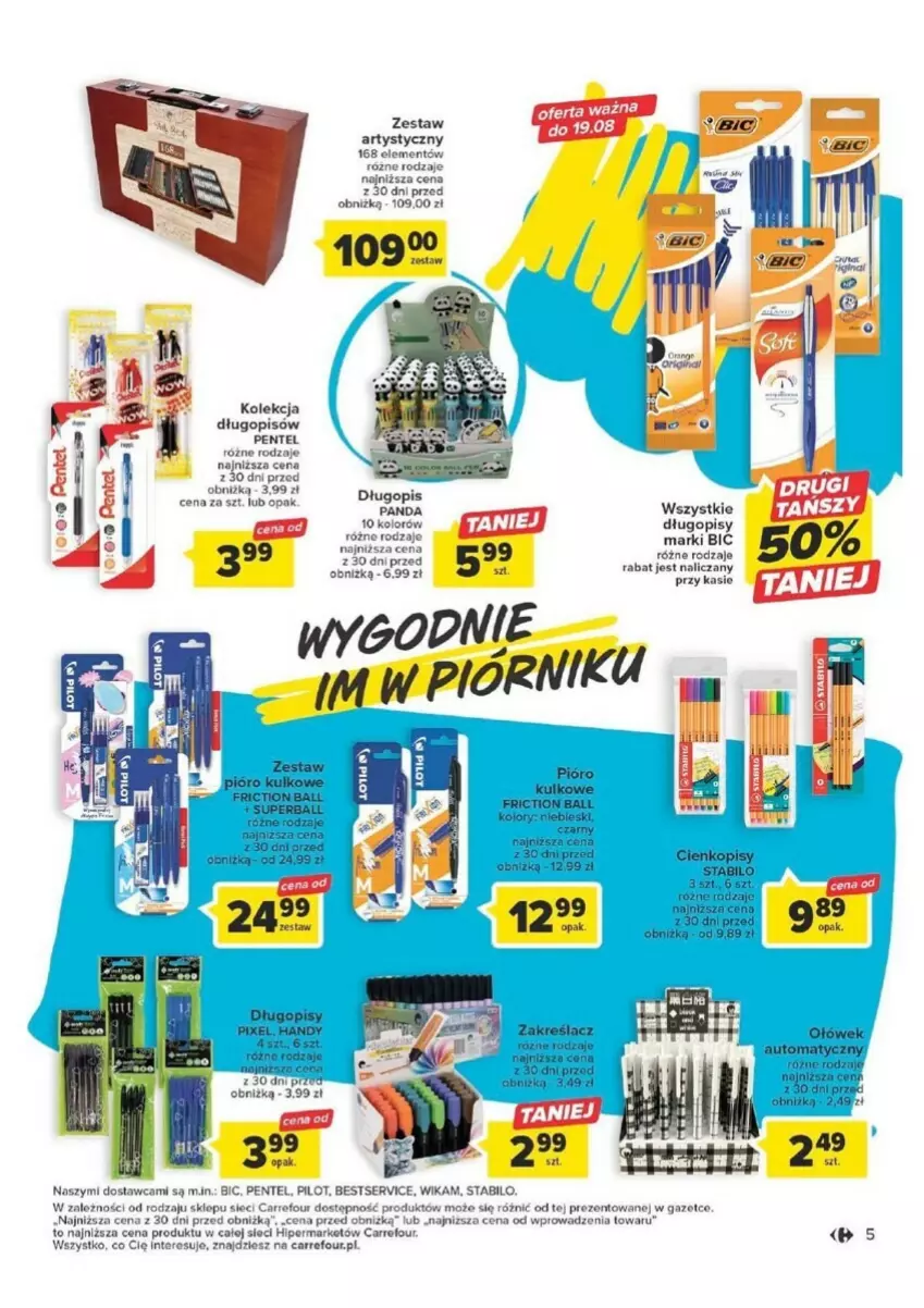 Gazetka promocyjna Carrefour - ważna 16.08 do 27.08.2023 - strona 16 - produkty: BIC, Długopis, Panda, Ser