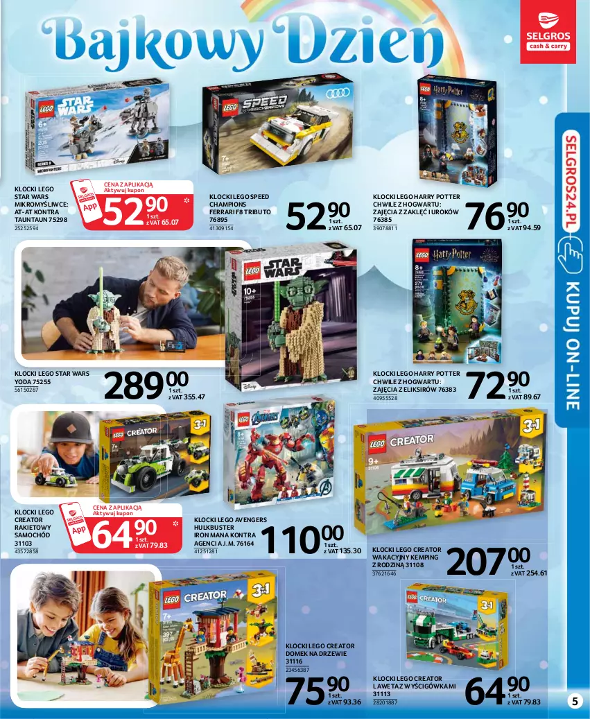 Gazetka promocyjna Selgros - Katalog Dzień Dziecka - ważna 13.05 do 26.05.2021 - strona 5 - produkty: Avengers, Domek na drzewie, Harry Potter, Klocki, LEGO, LEGO Creator, LEGO Harry Potter, LEGO Star Wars, Samochód, Star Wars