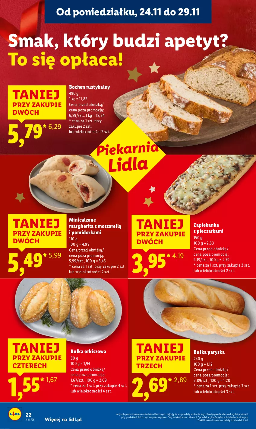 Gazetka promocyjna Lidl - GAZETKA - ważna 24.11 do 26.11.2025 - strona 22 - produkty: Bułka, Orka, Piec, Pieczarka, Rust, Zapiekanka