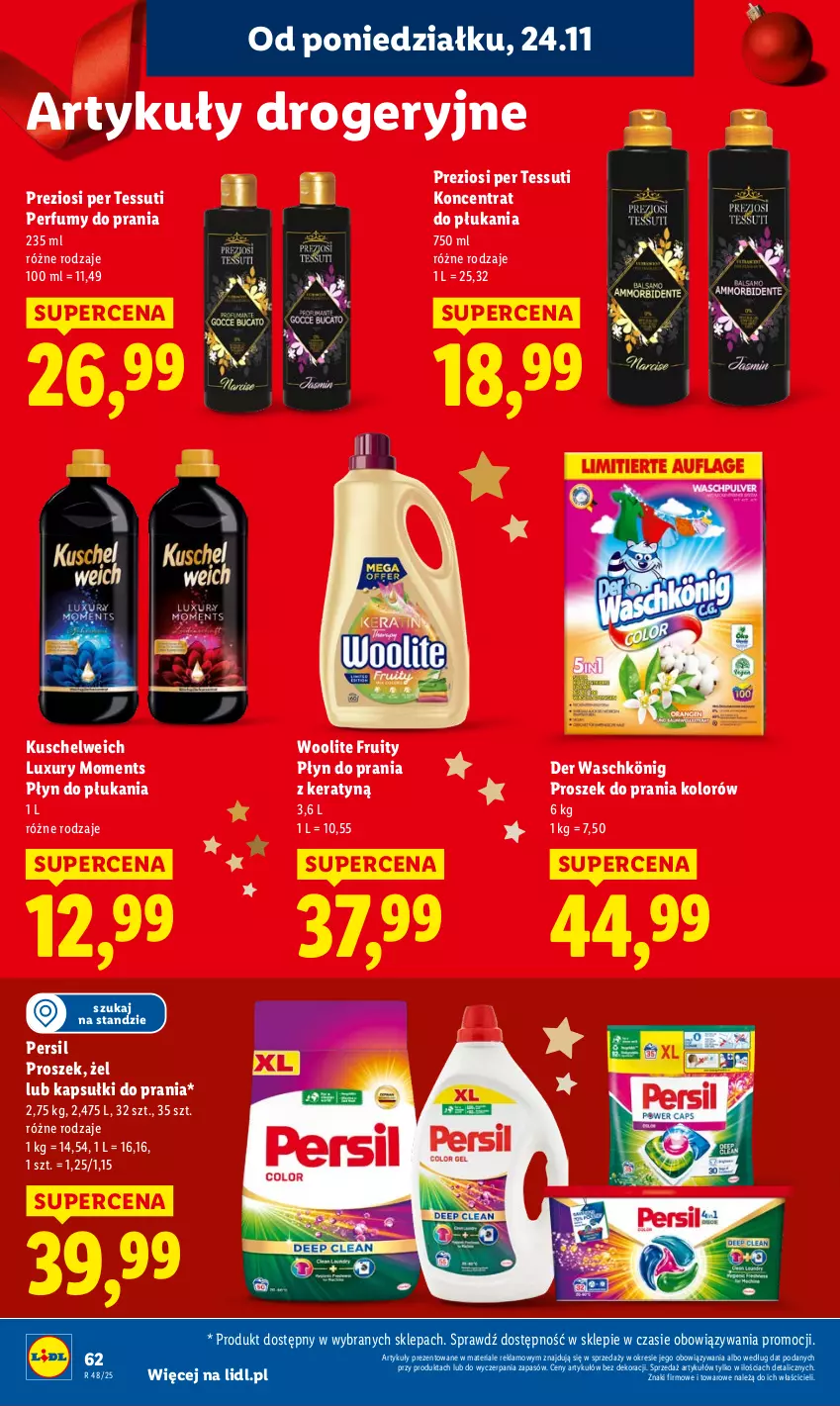 Gazetka promocyjna Lidl - GAZETKA - ważna 24.11 do 26.11.2025 - strona 62 - produkty: Kapsułki do prania, König, Moments, Perfum, Persil, Płyn do płukania, Płyn do prania, Proszek do prania, Woolite