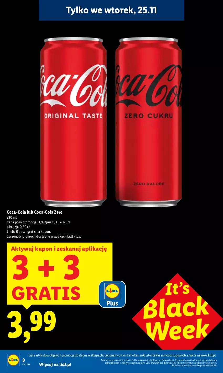 Gazetka promocyjna Lidl - GAZETKA - ważna 24.11 do 26.11.2025 - strona 8 - produkty: Coca-Cola, Gra, Lack