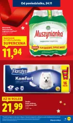 Gazetka promocyjna Lidl - GAZETKA - Gazetka - ważna od 26.11 do 26.11.2025 - strona 15 - produkty: Mus, Papier, Papier toaletowy, Muszynianka, Woda mineralna, Flora, Woda, Magnez
