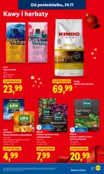 Gazetka promocyjna Lidl - GAZETKA - Gazetka - ważna od 26.11 do 26.11.2025 - strona 47 - produkty: Torebka, Earl Grey, Kawa ziarnista, Kawa, Dilmah, Loyd, Miód, Herbata, Imbir