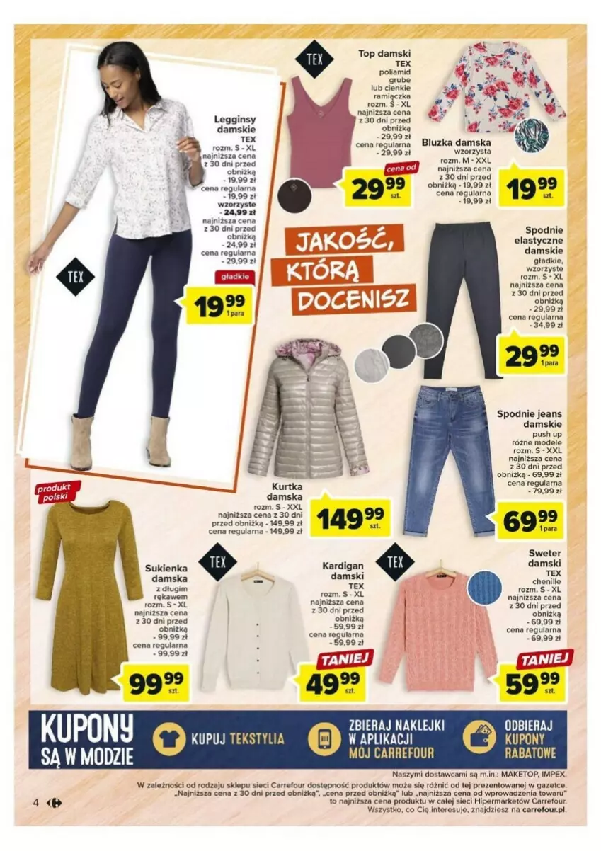 Gazetka promocyjna Carrefour - ważna 05.09 do 16.09.2023 - strona 13 - produkty: Gin, Kardigan, Klej, Legginsy, Spodnie, Spodnie jeans, Sukienka, Sweter, Top