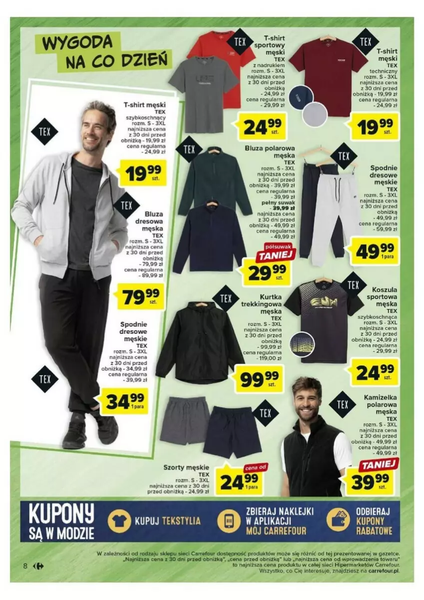 Gazetka promocyjna Carrefour - ważna 05.09 do 16.09.2023 - strona 17 - produkty: Bluza, Bluza polarowa, Dres, Kamizelka, Klej, Kosz, Koszula, Kurtka, Por, Spodnie, Sport, Szorty, T-shirt