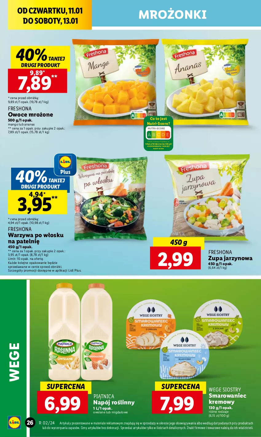 Gazetka promocyjna Lidl - GAZETKA - ważna 11.01 do 13.01.2024 - strona 28 - produkty: Ananas, Mango, Napój, Napój roślinny, Olej, Owoce, Piątnica, Warzywa, Wazon, Zupa