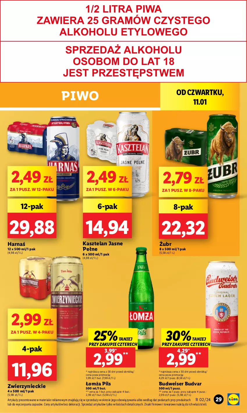 Gazetka promocyjna Lidl - GAZETKA - ważna 11.01 do 13.01.2024 - strona 31 - produkty: Harnaś, Kasztelan, Piwo, Ser