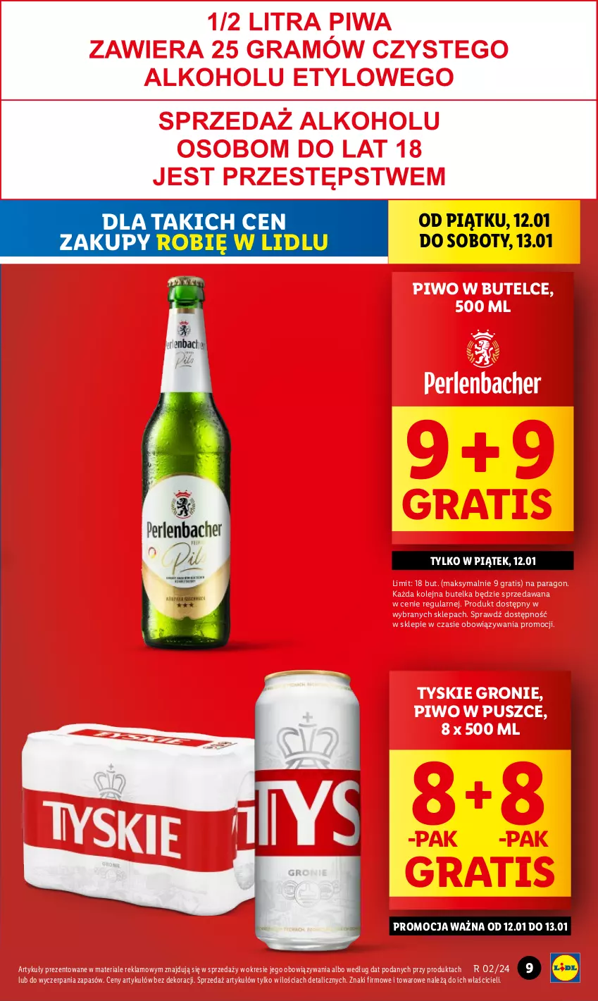 Gazetka promocyjna Lidl - GAZETKA - ważna 11.01 do 13.01.2024 - strona 9 - produkty: Gra, Olej, Piwo, Tyskie