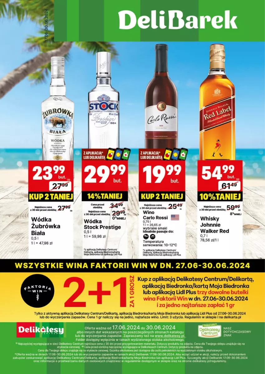 Gazetka promocyjna Delikatesy Centrum - DeliBarek DC25-DC26 - ważna 17.06 do 30.06.2024 - strona 1 - produkty: Dron, Fa, Orka, Rum, Ser, Stock, Wino, Wódka