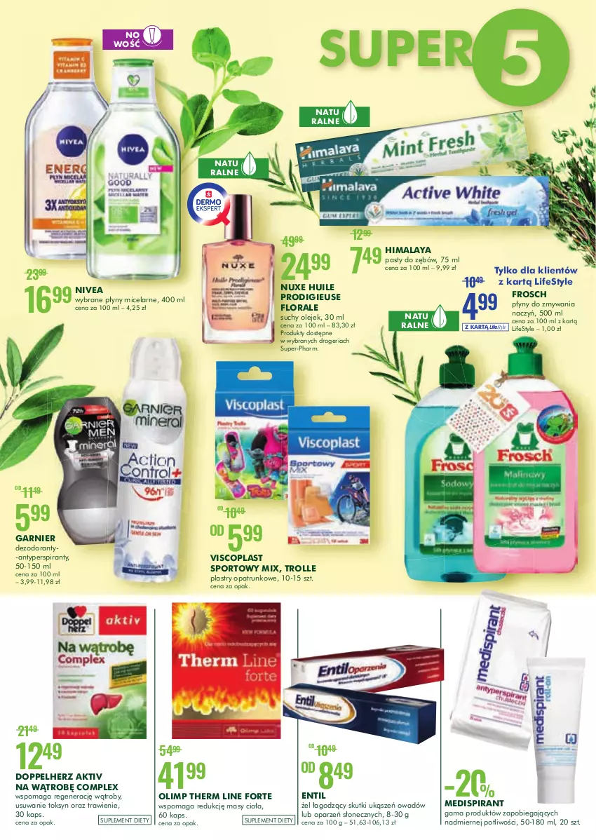 Gazetka promocyjna Super Pharm - Gazetka - ważna 12.08 do 26.08.2021 - strona 2 - produkty: Antyperspirant, Dezodorant, Doppelherz, Flora, Frosch, Garnier, Himalaya, Nivea, Nuxe, Olej, Plastry opatrunkowe, Por, Sport, Suplement diety, Therm Line, Viscoplast