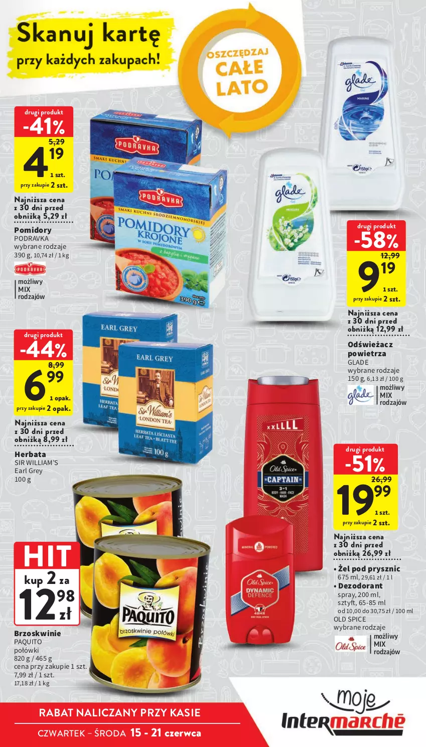 Gazetka promocyjna Intermarche - Gazetka Intermarche - ważna 15.06 do 21.06.2023 - strona 11 - produkty: Brzoskwinie, Dezodorant, Earl Grey, Herbata, Odświeżacz powietrza, Old Spice, Podravka, Pomidory