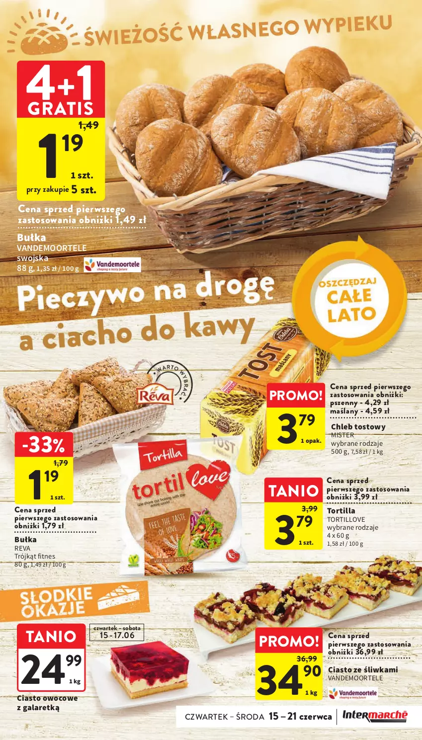 Gazetka promocyjna Intermarche - Gazetka Intermarche - ważna 15.06 do 21.06.2023 - strona 19 - produkty: Bułka, Chleb, Chleb tostowy, Gala, Gra, Tortilla