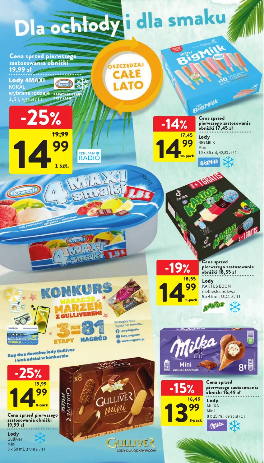 Gazetka promocyjna Intermarche - Gazetka Intermarche - ważna 15.06 do 21.06.2023 - strona 26 - produkty: Big Milk, Kaktus, Lody, Milka