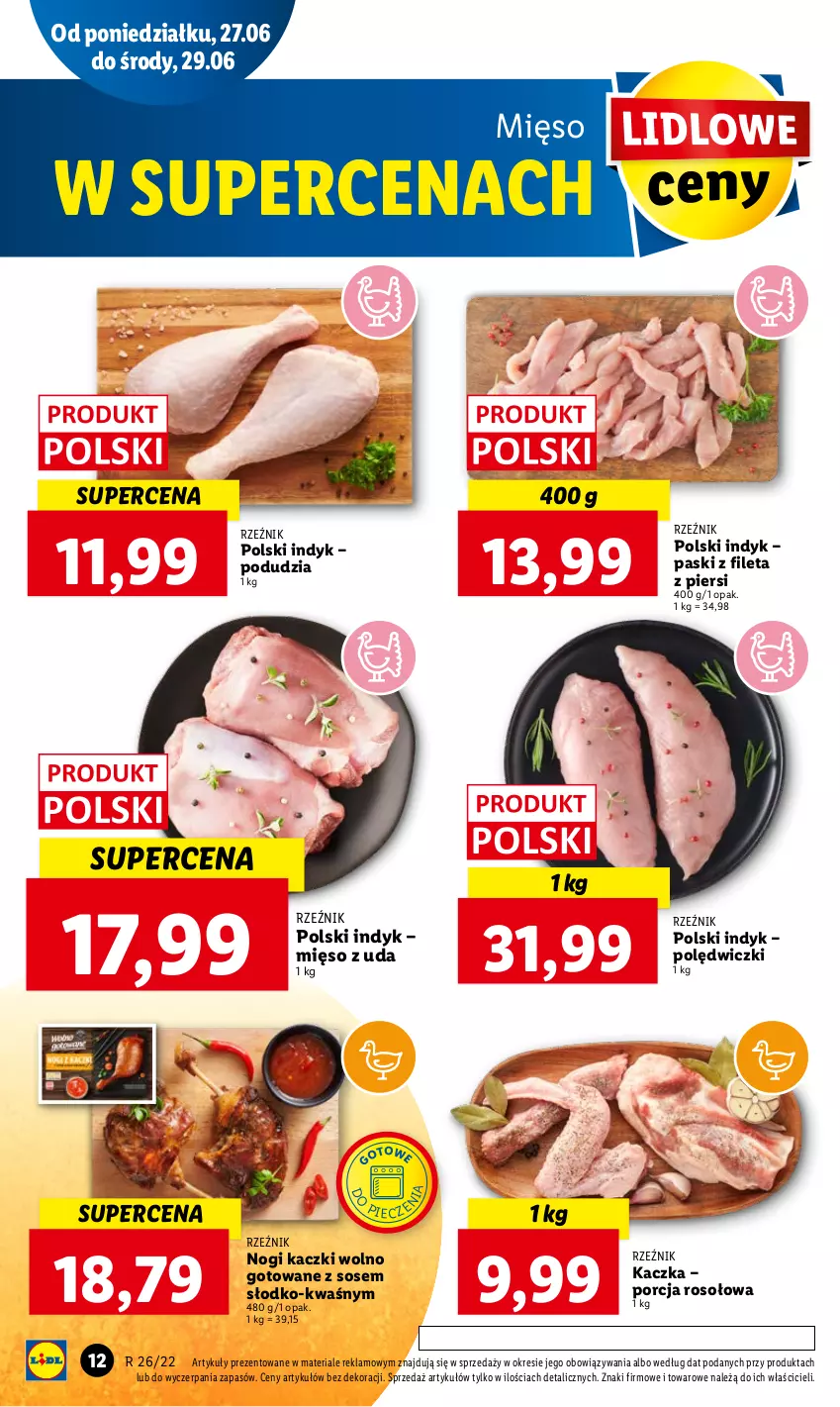 Gazetka promocyjna Lidl - GAZETKA - ważna 27.06 do 29.06.2022 - strona 12 - produkty: Kaczka, Mięso, Piec, Por, Sos