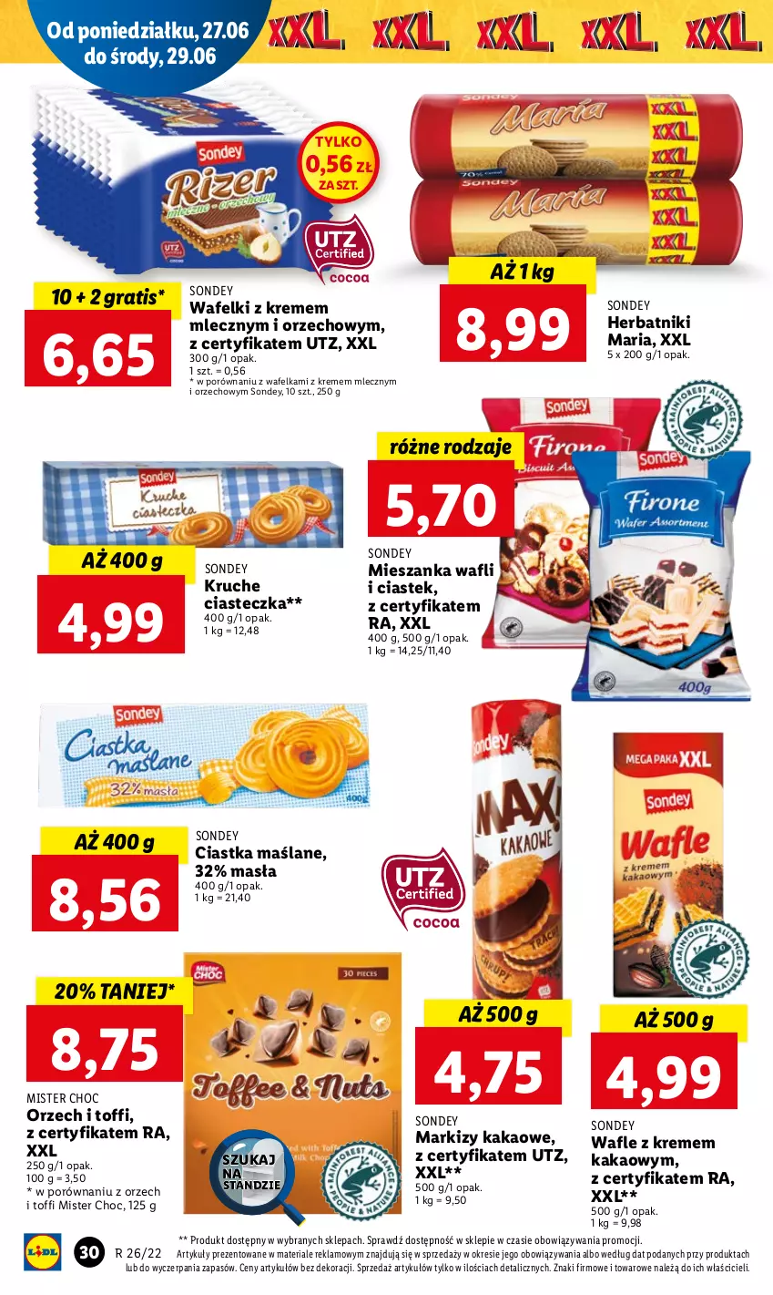 Gazetka promocyjna Lidl - GAZETKA - ważna 27.06 do 29.06.2022 - strona 30 - produkty: Ciastka, Gra, Herbatniki, Kakao, Por, Stek, Wafle