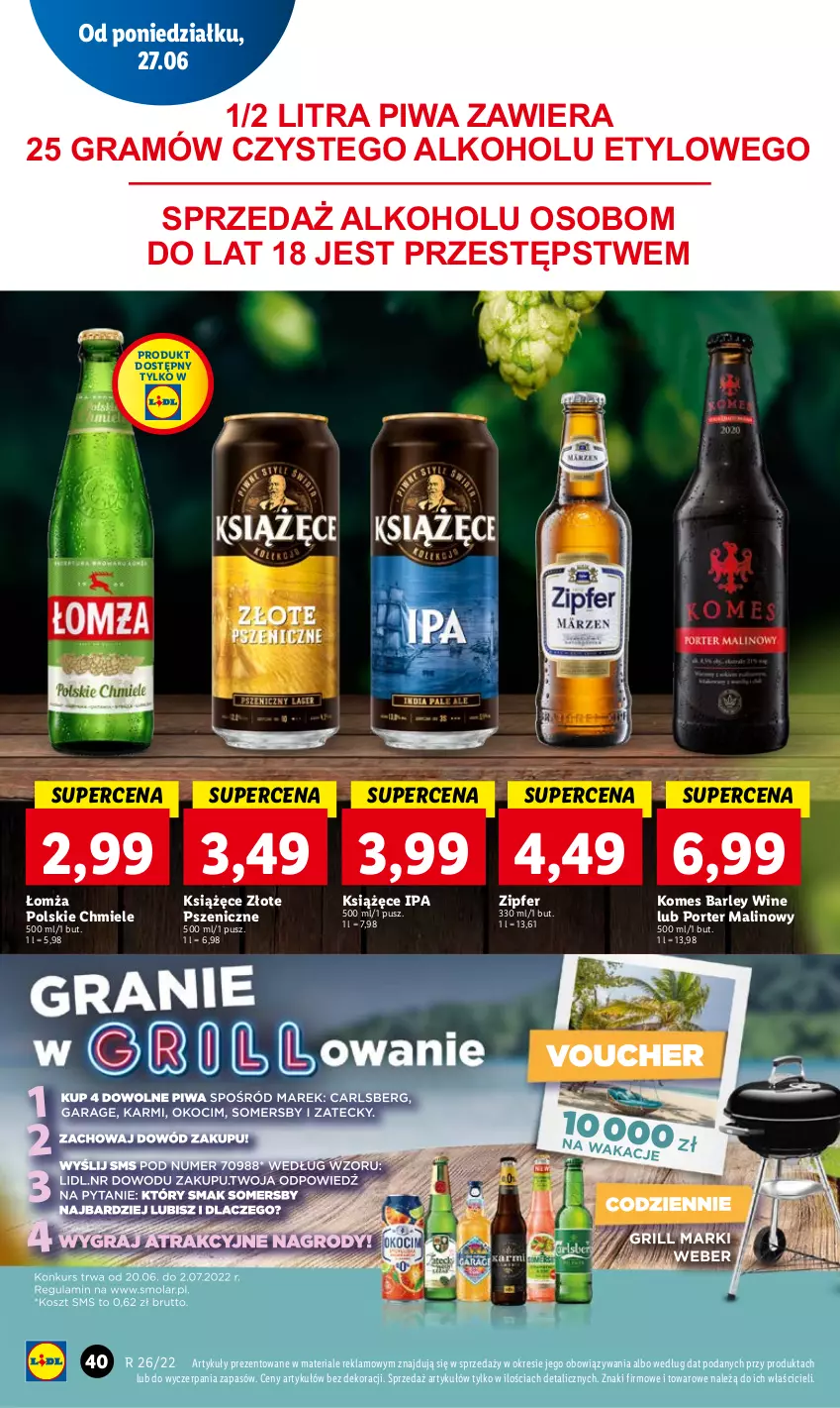 Gazetka promocyjna Lidl - GAZETKA - ważna 27.06 do 29.06.2022 - strona 40 - produkty: Gra, Książęce, Piwa, Por