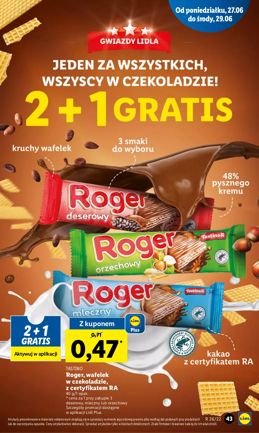 Gazetka promocyjna Lidl - GAZETKA - ważna 27.06 do 29.06.2022 - strona 43 - produkty: Deser, Gra, Ser, Wafelek