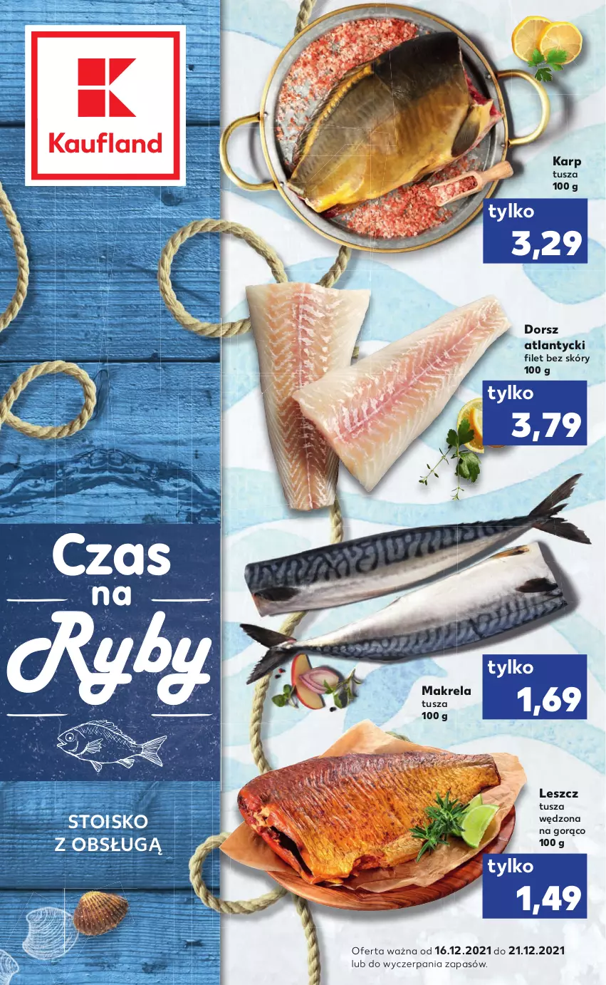 Gazetka promocyjna Kaufland - RYBY - ważna 16.12 do 21.12.2021 - strona 1 - produkty: Dorsz, Karp, Tusz