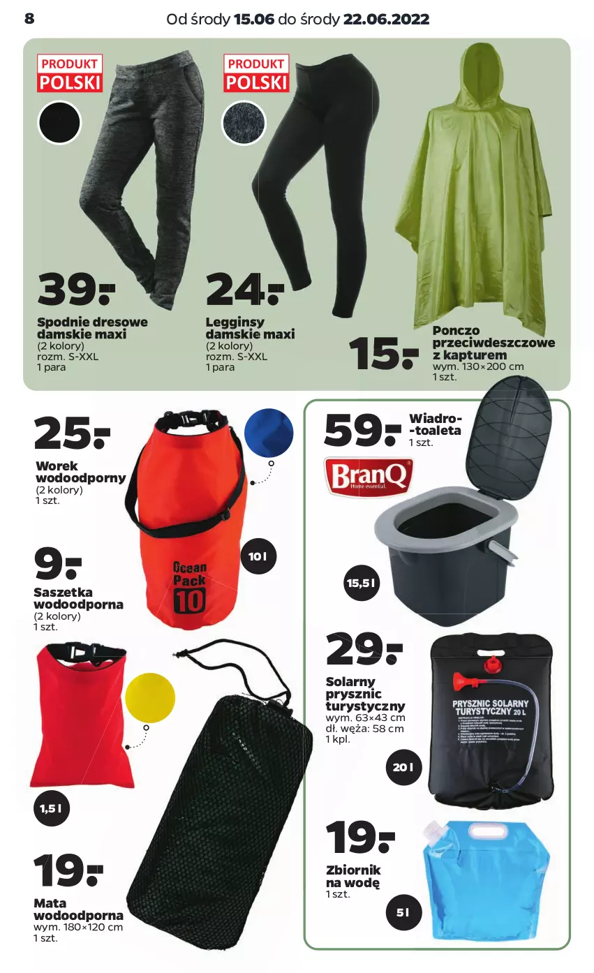 Gazetka promocyjna Netto - Gazetka non food 15.06-22.06 - ważna 15.06 do 22.06.2022 - strona 8 - produkty: Dres, Gin, Legginsy, Ponczo, Por, Spodnie, Spodnie dresowe, Wiadro