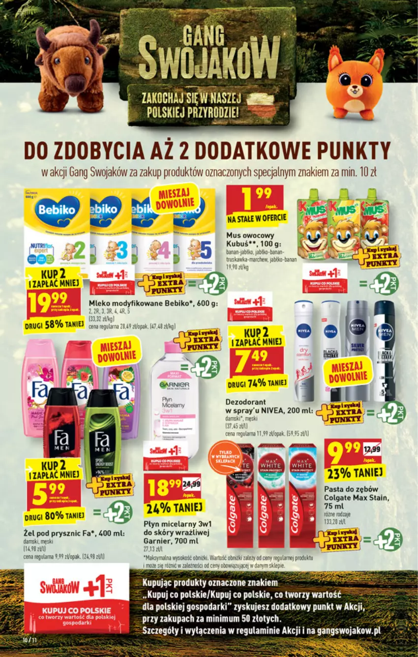 Gazetka promocyjna Biedronka - W tym tygodniu - ważna 04.10 do 09.10.2021 - strona 10 - produkty: Bebiko, Colgate, Fa, Garnier, Jabłka, LANA, LG, Mleko, Mus, Nivea, Pasta do zębów, Płyn micelarny, Sok