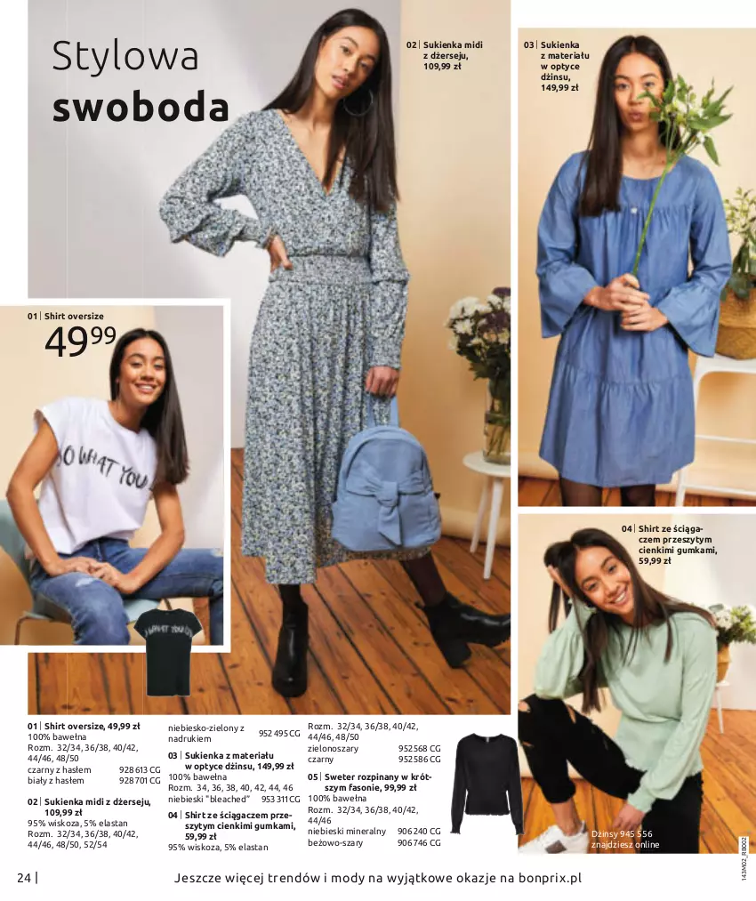 Gazetka promocyjna Bonprix - MODA DŻINSOWA, KTÓRĄ POKOCHASZ! - ważna 01.02 do 08.08.2021 - strona 26 - produkty: Dżinsy, Fa, Sukienka, Sweter, Wełna