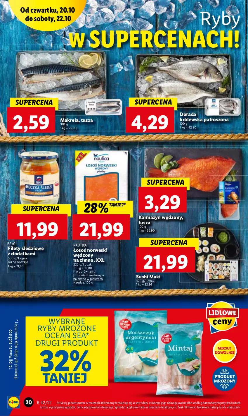 Gazetka promocyjna Lidl - GAZETKA - ważna 20.10 do 22.10.2022 - strona 23 - produkty: Karmazyn wędzony, Por, SEKO, Sos, Sushi, Tusz