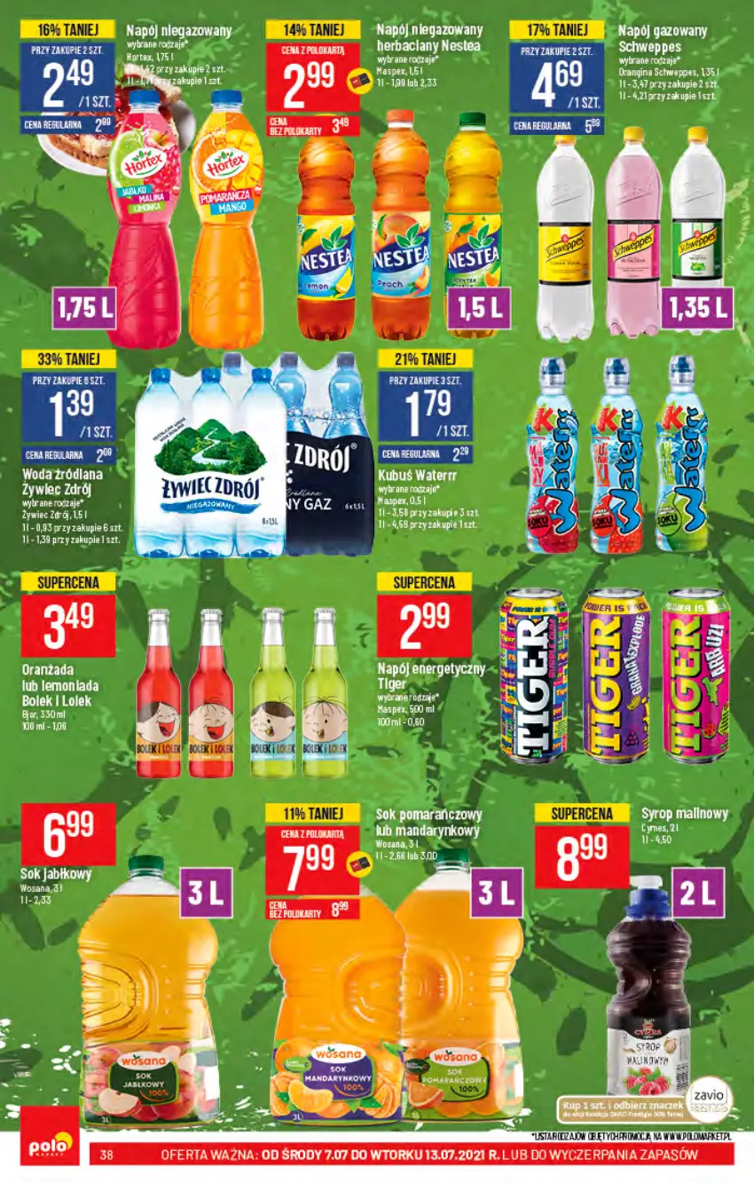 Gazetka promocyjna PoloMarket - Gazetka pomocyjna - ważna 07.07 do 13.07.2021 - strona 38 - produkty: LG, Napój, Napój energetyczny, Napój niegazowany, Nestea, Sos, Syrop