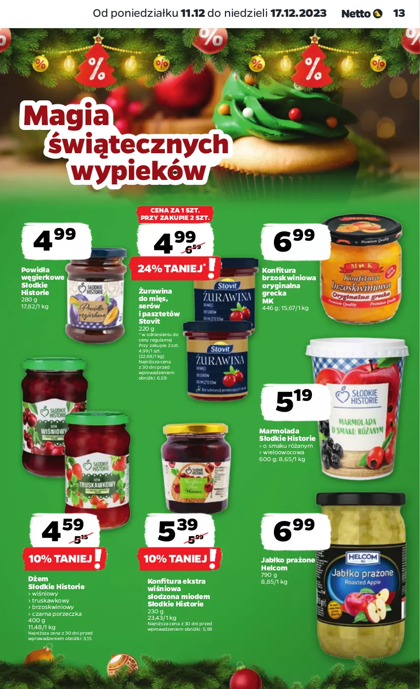 Gazetka promocyjna Netto - Artykuły spożywcze - ważna 11.12 do 17.12.2023 - strona 13 - produkty: Dżem, Gin, HELCOM, Konfitura, Marmolada, Mola, Pasztet, Por, Róża, Ser