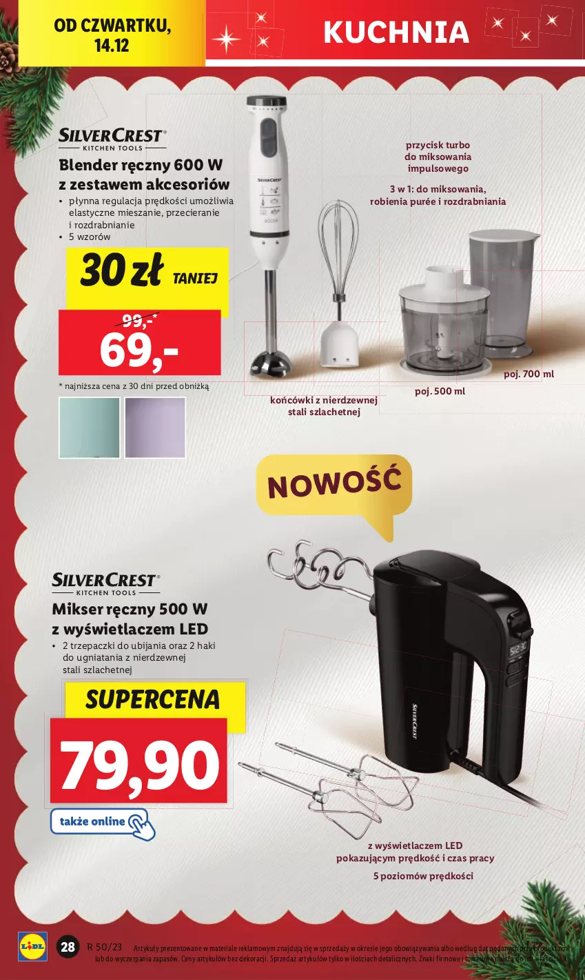 Gazetka promocyjna Lidl - GAZETKA - ważna 11.12 do 17.12.2023 - strona 32 - produkty: Blender, Blender ręczny, Kuchnia, Mikser, Mikser ręczny, Pur, Ser