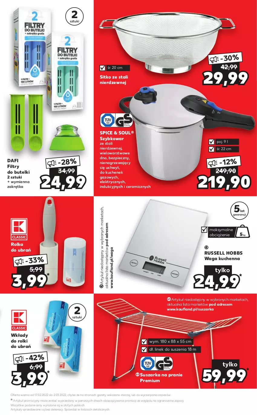 Gazetka promocyjna Kaufland - Oferta ważna  od  17.02.2022 do 02.03.2022 lub do wyczerpania zapasów - ważna 17.02 do 02.03.2022 - strona 5 - produkty: Dres, Gra, Piec, Rolki, Sitko, Suszarka, Suszarka na pranie, Szybkowar, Waga