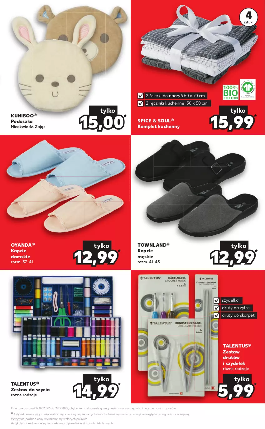 Gazetka promocyjna Kaufland - Oferta ważna  od  17.02.2022 do 02.03.2022 lub do wyczerpania zapasów - ważna 17.02 do 02.03.2022 - strona 7 - produkty: Gra, Kapcie, Karp, Poduszka, Ręcznik, Zestaw do szycia