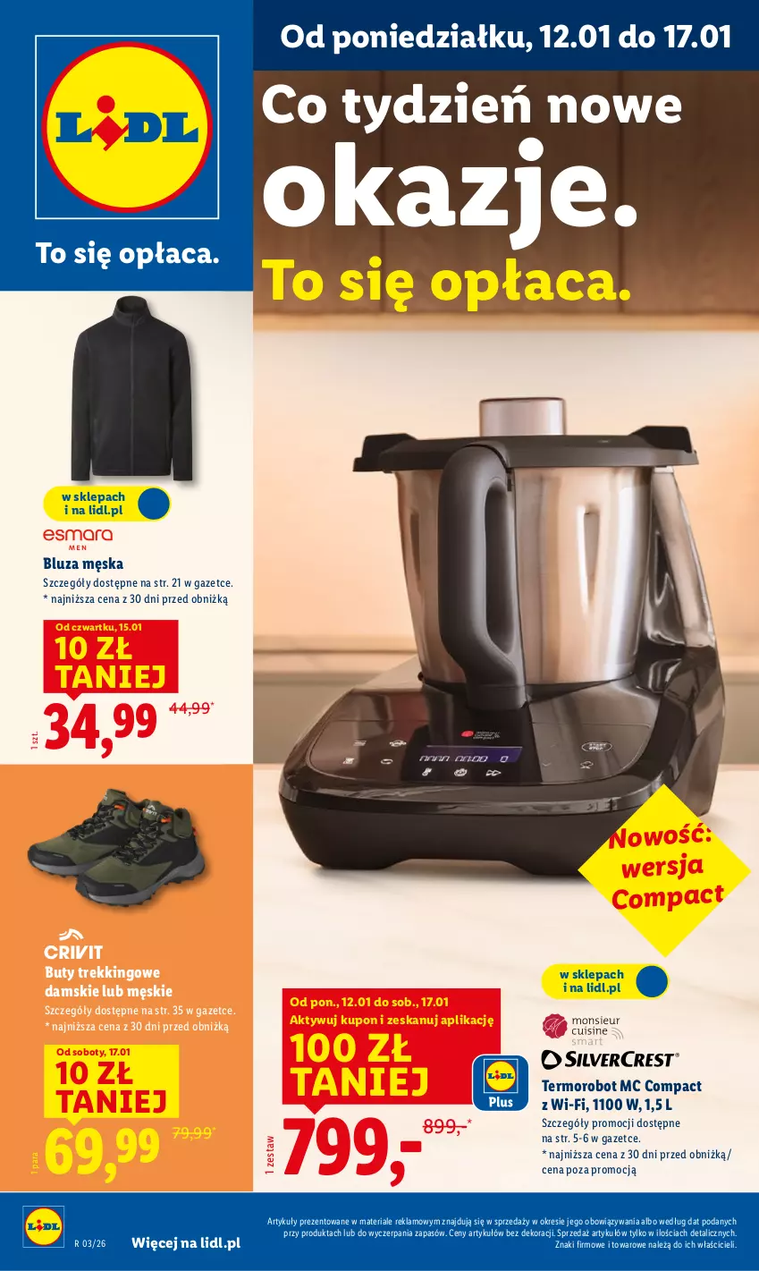 Gazetka promocyjna Lidl - GAZETKA - ważna 12.01 do 17.01.2026 - strona 1 - produkty: Bluza, Buty, Robot