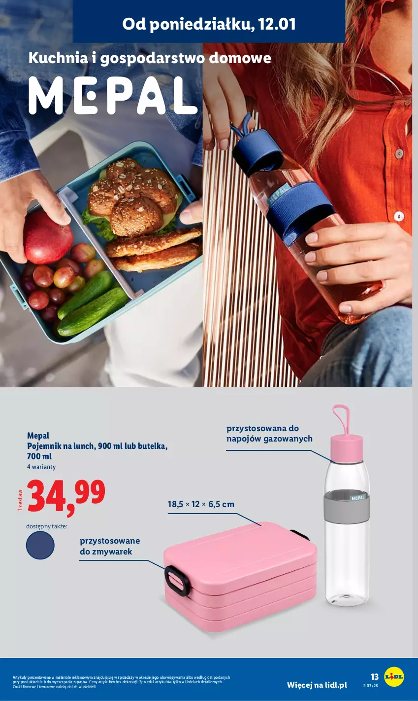 Gazetka promocyjna Lidl - GAZETKA - ważna 12.01 do 17.01.2026 - strona 13 - produkty: Kuchnia, Pojemnik, Pojemnik na lunch